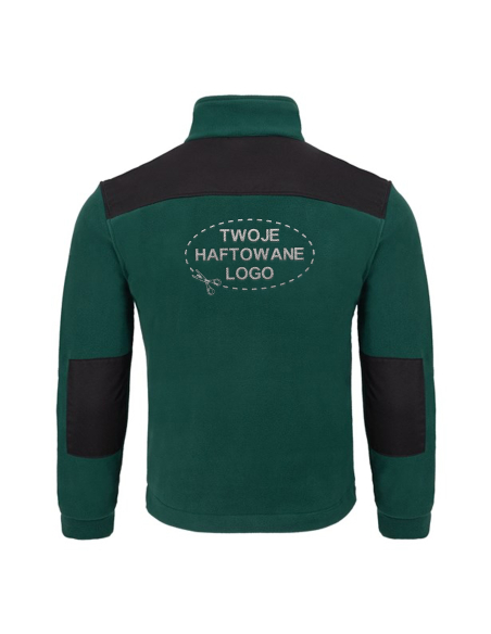 Gruby POLAR 340 z wyhaftowanym Twoim logo - Butelkowa Zieleń/Czarny