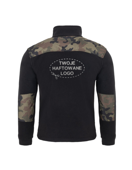 Gruby POLAR 340 z wyhaftowanym Twoim logo - Czarny/Moro