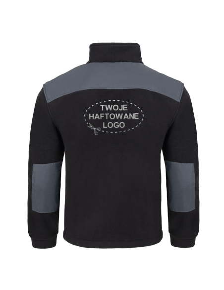 Gruby POLAR 340 z wyhaftowanym Twoim logo - Czarny/Grafit