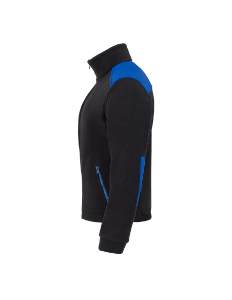 Gruby POLAR 340 z wyhaftowanym Twoim logo - Czarny/Królewski niebieski