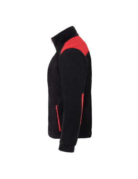 Gruby POLAR 340 z wyhaftowanym Twoim logo - Czarny/Czerwony