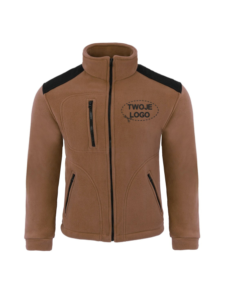 Gruby POLAR 340 z wyhaftowanym Twoim logo - Brązowy/Czarny