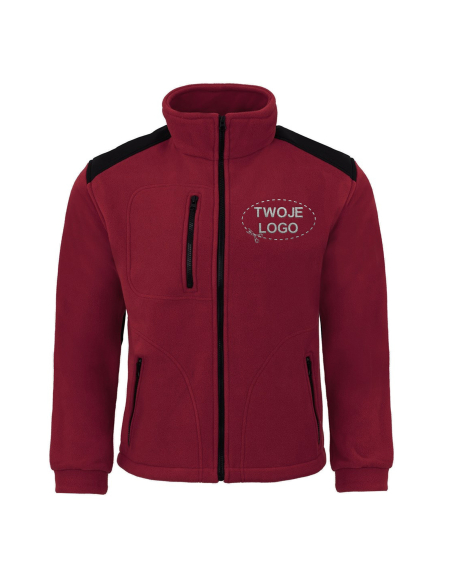 Gruby POLAR 340 z wyhaftowanym Twoim logo - Burgundowy/Czarny