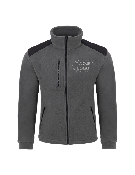 Gruby POLAR 340 z wyhaftowanym Twoim logo - Grafit/Czarny