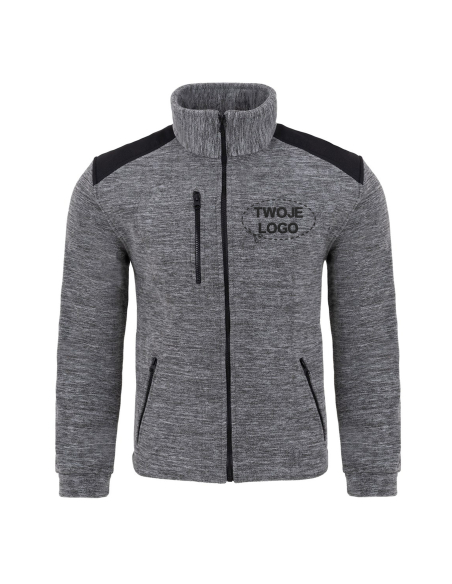 Gruby POLAR 340 z wyhaftowanym Twoim logo - Melanż/Czarny