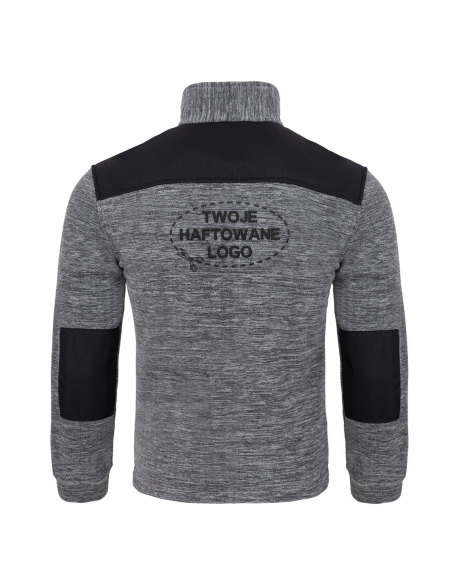 Gruby POLAR 340 z wyhaftowanym Twoim logo - Melanż/Czarny