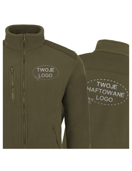 Gruby POLAR 340 z wyhaftowanym Twoim logo - Khaki/Khaki