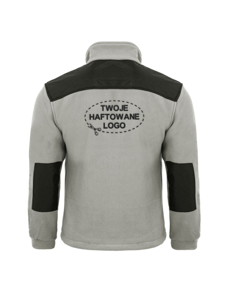 Gruby POLAR 340 z wyhaftowanym Twoim logo - Jasny szary/Czarny
