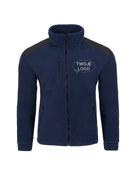 Gruby POLAR 340 z wyhaftowanym Twoim logo - Granatowy/Czarny