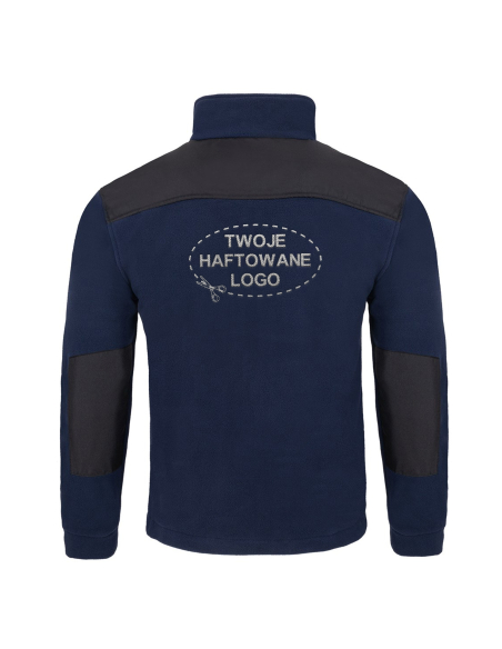 Gruby POLAR 340 z wyhaftowanym Twoim logo - Granatowy/Czarny
