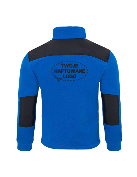 Gruby POLAR 340 z wyhaftowanym Twoim logo - Królewski niebieski/Czarny