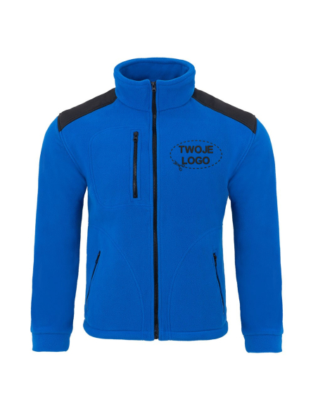 Gruby POLAR 340 z wyhaftowanym Twoim logo - Królewski niebieski/Czarny