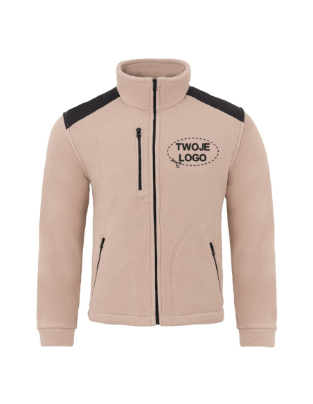 Gruby POLAR 340 z wyhaftowanym Twoim logo - Piaskowy/Czarny