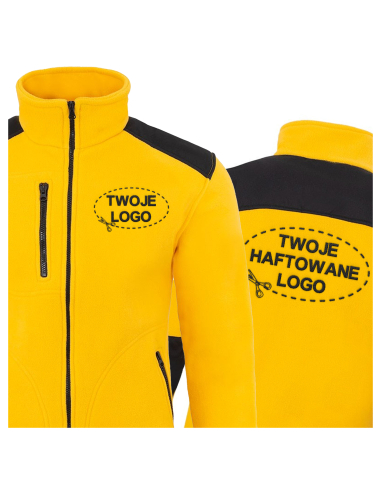 Gruby POLAR 340 z wyhaftowanym Twoim logo - Złoty/Czarny