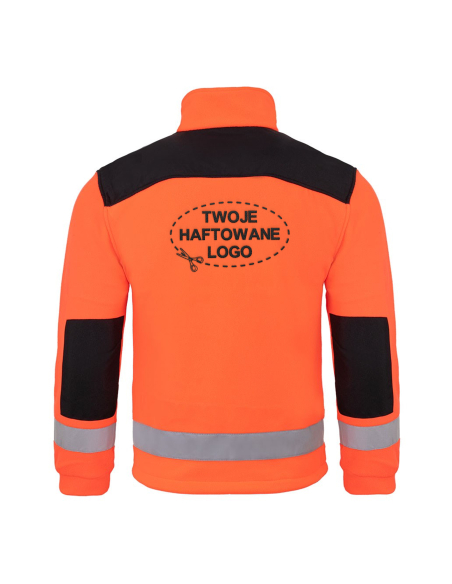 Gruby POLAR 340 z wyhaftowanym Twoim logo - Czerwony Fluo/Czarny
