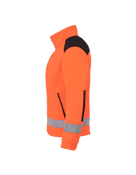 Gruby POLAR 340 z wyhaftowanym Twoim logo - Czerwony Fluo/Czarny