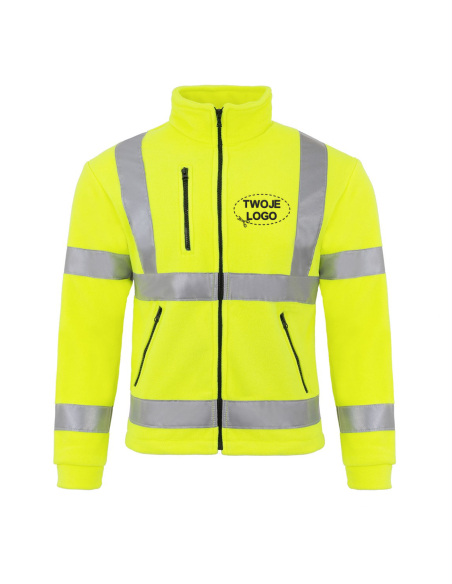 Gruby POLAR 340 z wyhaftowanym Twoim logo - Złoty Fluo