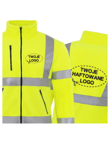 Gruby POLAR 340 z wyhaftowanym Twoim logo - Złoty Fluo