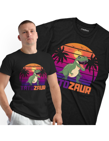 KOSZULKA MĘSKA Tatozaur zachód i palmy