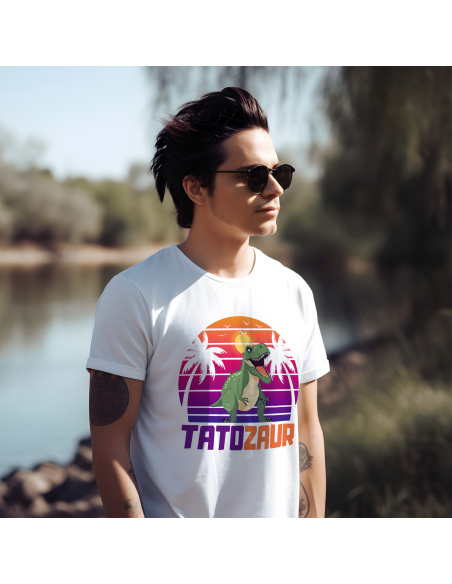 KOSZULKA MĘSKA Tatozaur zachód i palmy
