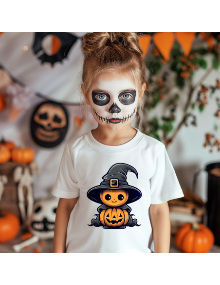 Koszulka DZIECIĘCA Dynie w kapeluszu wiedźmy Halloween