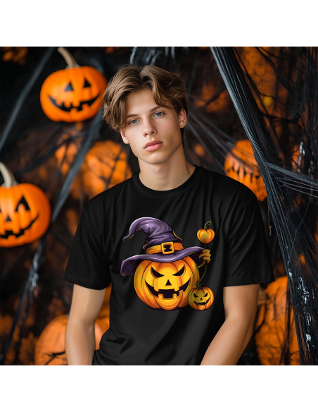Koszulka DZIECIĘCA Zła dynia w kapeluszu Halloween