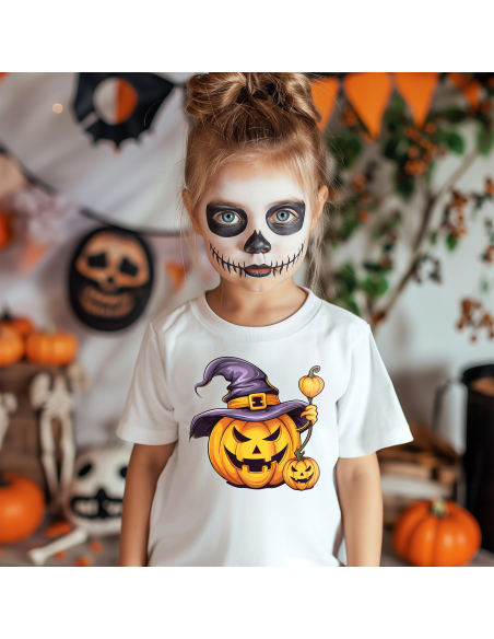 Koszulka DZIECIĘCA Zła dynia w kapeluszu Halloween