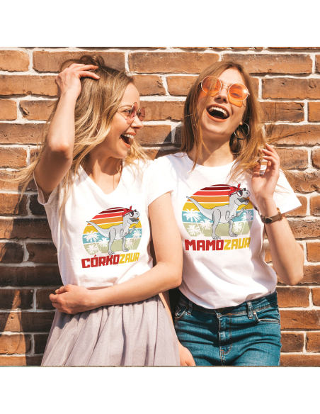 Zestaw KOSZULKA DAMSKA + KOSZULKA DZIECIĘCA Mamozaur i Córkozaur