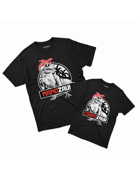 Zestaw KOSZULKA DAMSKA + KOSZULKA DZIECIĘCA Mamozaur i Córkozaur w huście