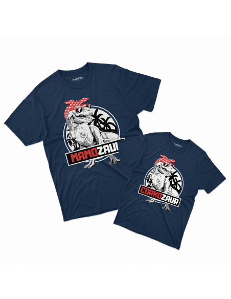 Zestaw KOSZULKA DAMSKA + KOSZULKA DZIECIĘCA Mamozaur i Córkozaur w huście