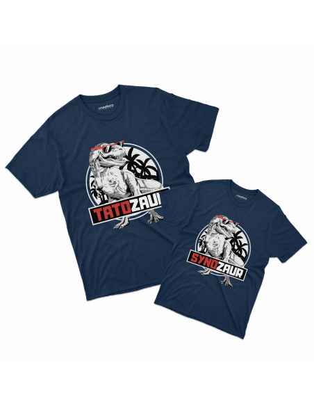 Zestaw KOSZULKA MĘSKA + KOSZULKA DZIECIĘCA Tatozaur i synozaur