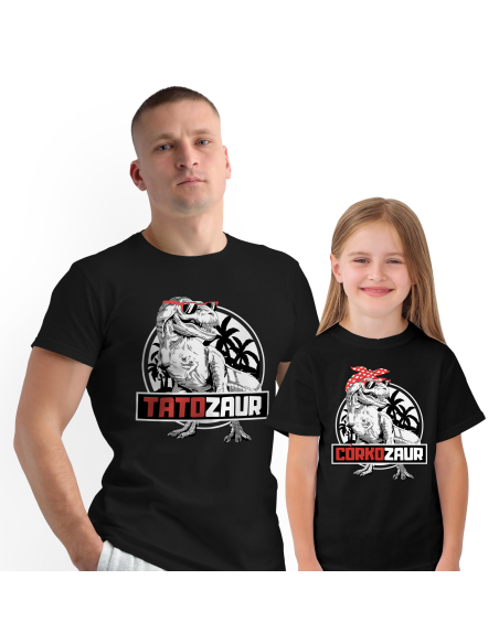 Zestaw KOSZULKA MĘSKA + KOSZULKA DZIECIĘCA Tatozaur i córkozaur