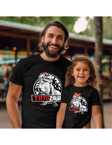 Zestaw KOSZULKA MĘSKA + KOSZULKA DZIECIĘCA Tatozaur i córkozaur