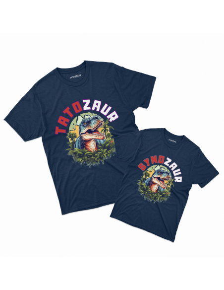 Zestaw KOSZULKA MĘSKA + KOSZULKA DZIECIĘCA Tatozaur i synozaur jungle