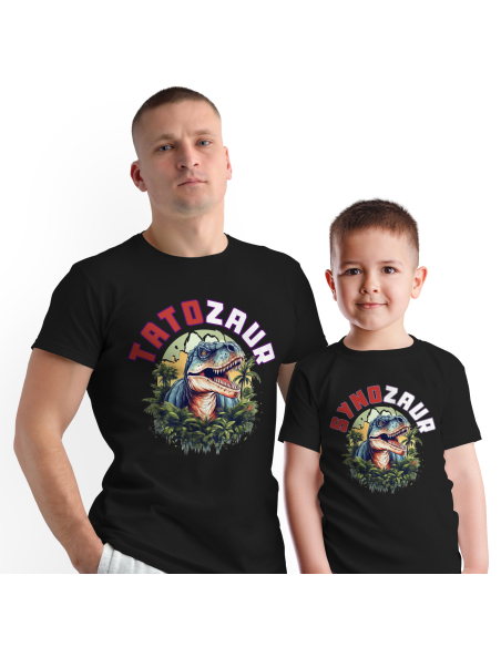 Zestaw KOSZULKA MĘSKA + KOSZULKA DZIECIĘCA Tatozaur i synozaur jungle