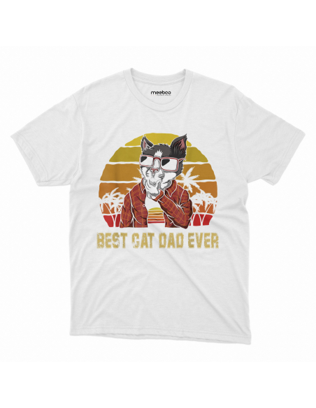KOSZULKA MĘSKA Best cat dad ever - summer