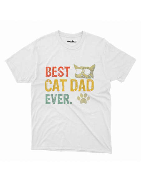 KOSZULKA MĘSKA Best cat dad ever - kot i łapa