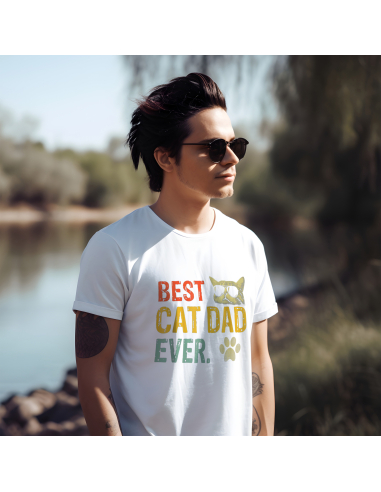 KOSZULKA MĘSKA Best cat dad ever -...