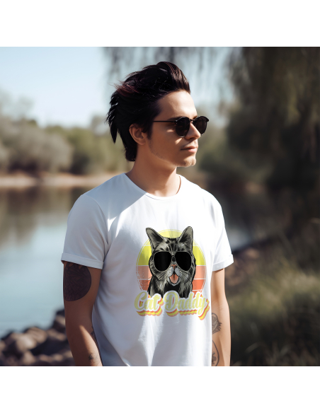 KOSZULKA MĘSKA Best cat dad ever - kot w okularach