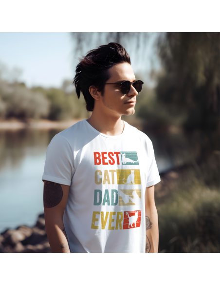 KOSZULKA MĘSKA Best cat dad ever - koty