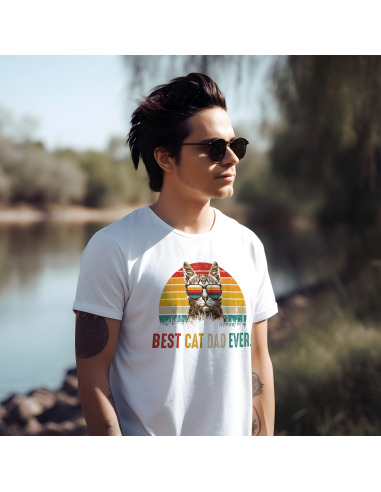 KOSZULKA MĘSKA Best cat dad ever -...