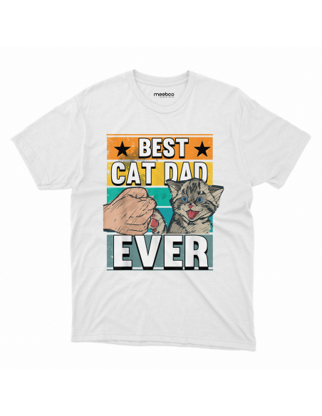 KOSZULKA MĘSKA Best cat dad ever - żółwik