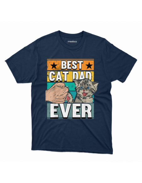 KOSZULKA MĘSKA Best cat dad ever - żółwik