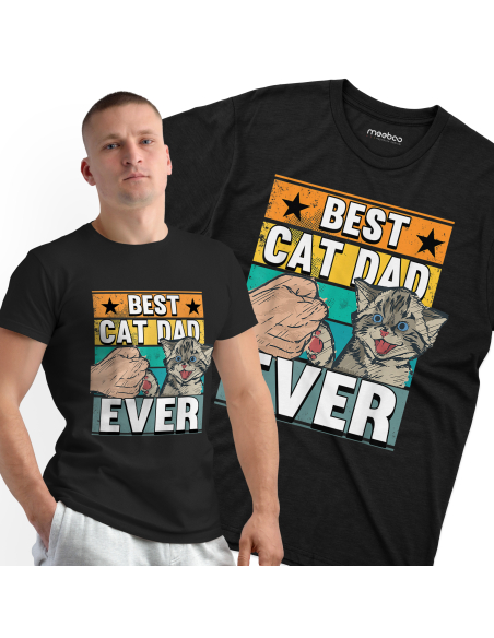 KOSZULKA MĘSKA Best cat dad ever - żółwik