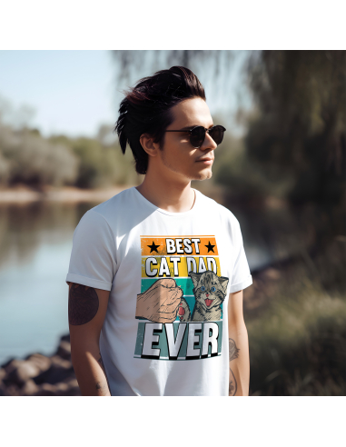 KOSZULKA MĘSKA Best cat dad ever -...