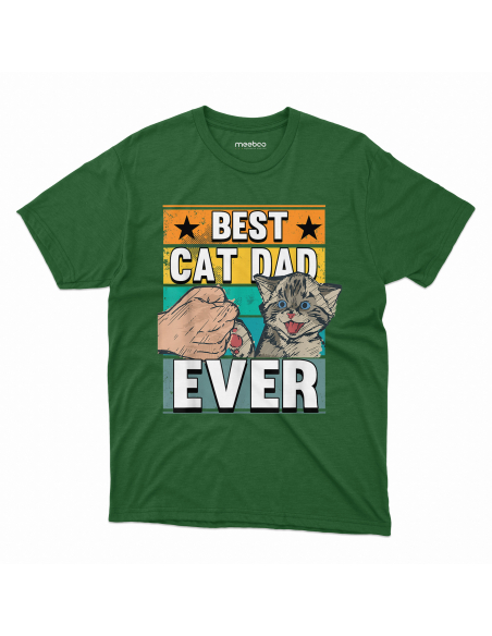 KOSZULKA MĘSKA Best cat dad ever - żółwik