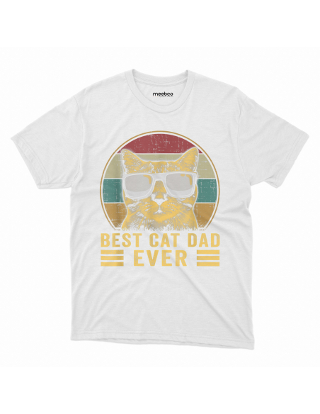 KOSZULKA MĘSKA Best cat dad ever - w okularach przeciwsłonecznych