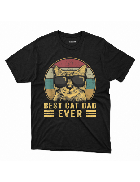 KOSZULKA MĘSKA Best cat dad ever - w okularach przeciwsłonecznych