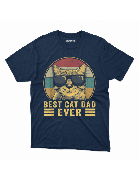 KOSZULKA MĘSKA Best cat dad ever - w okularach przeciwsłonecznych
