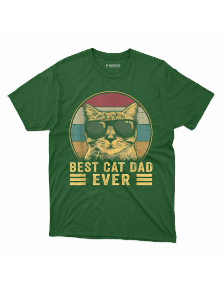 KOSZULKA MĘSKA Best cat dad ever - w okularach przeciwsłonecznych